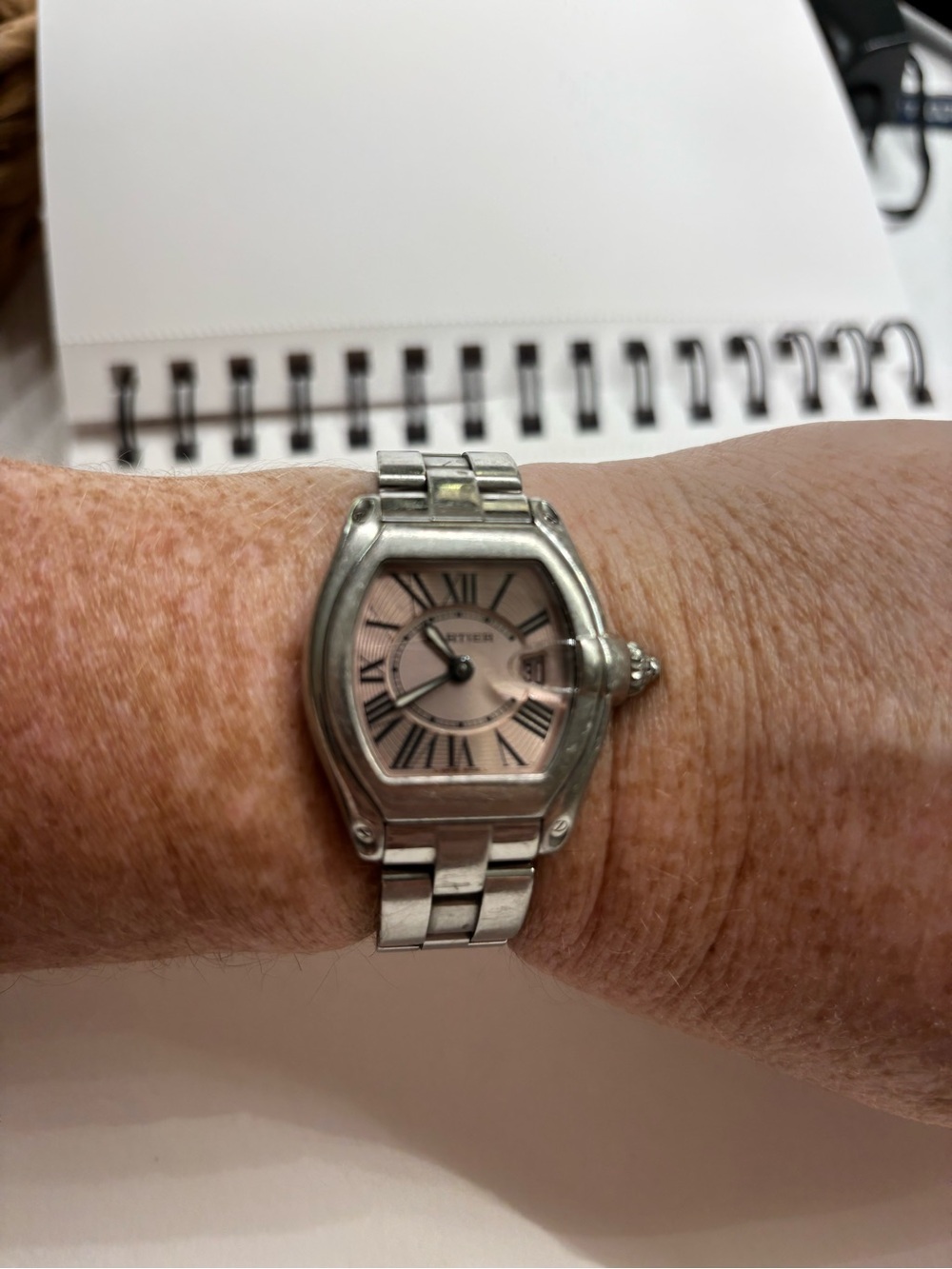Cartier Roadster Women’s Stainless Steel Watch with Pink Dial - Picture 2 of 4